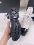 Chanel Women’s Lace- Ups White And Black For Women 1.6in/4cm