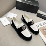 Chanel Women’s Loafers White And Black For Women G39606 Y56272 K5106