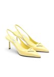 Triangle Logo Slingback Pumps Yellow For Women 1I901MF075055