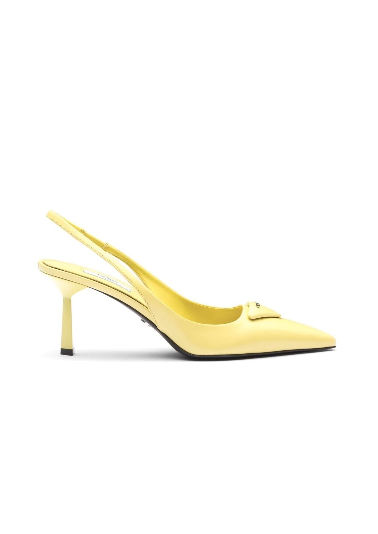 Triangle Logo Slingback Pumps Yellow For Women 1I901MF075055