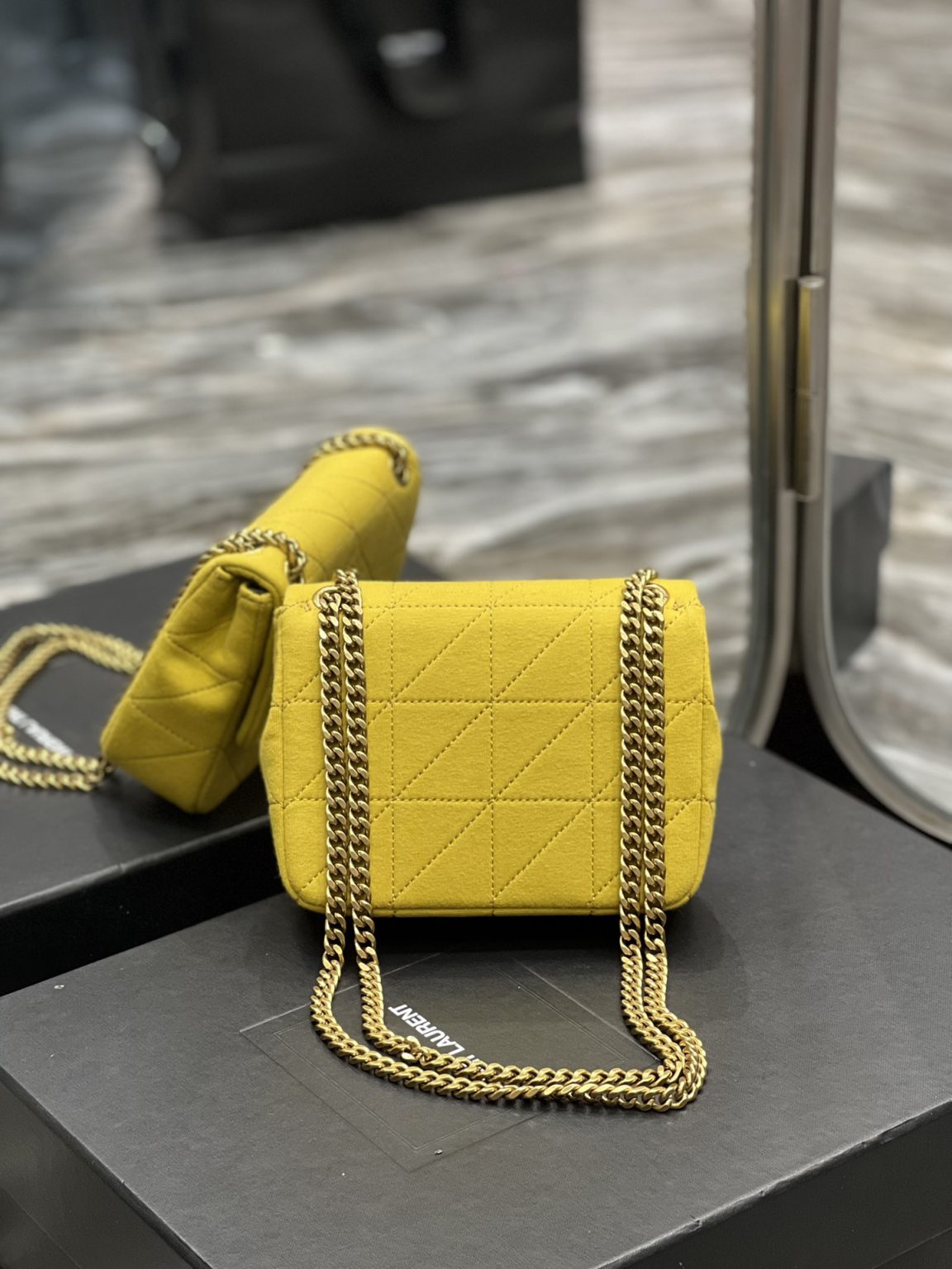 Saint Laurent Jamie Mini Chain Bag Yellow For Women, Women’s Bags 6.9in/17.5cm YSL