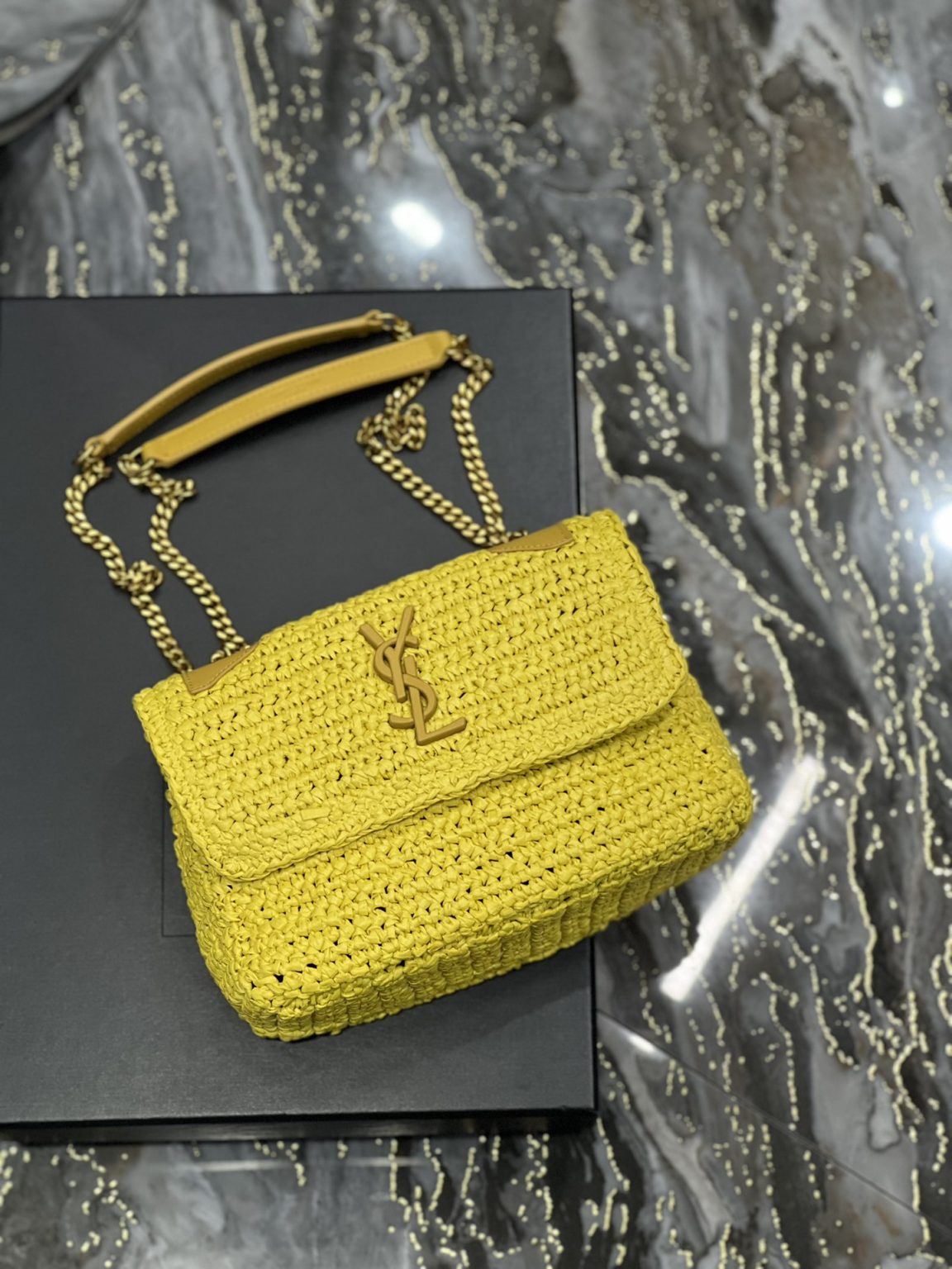 Saint Laurent Niki Baby Chain Bag Yellow For Women, Women’s Bags 8.2in/21cm YSL