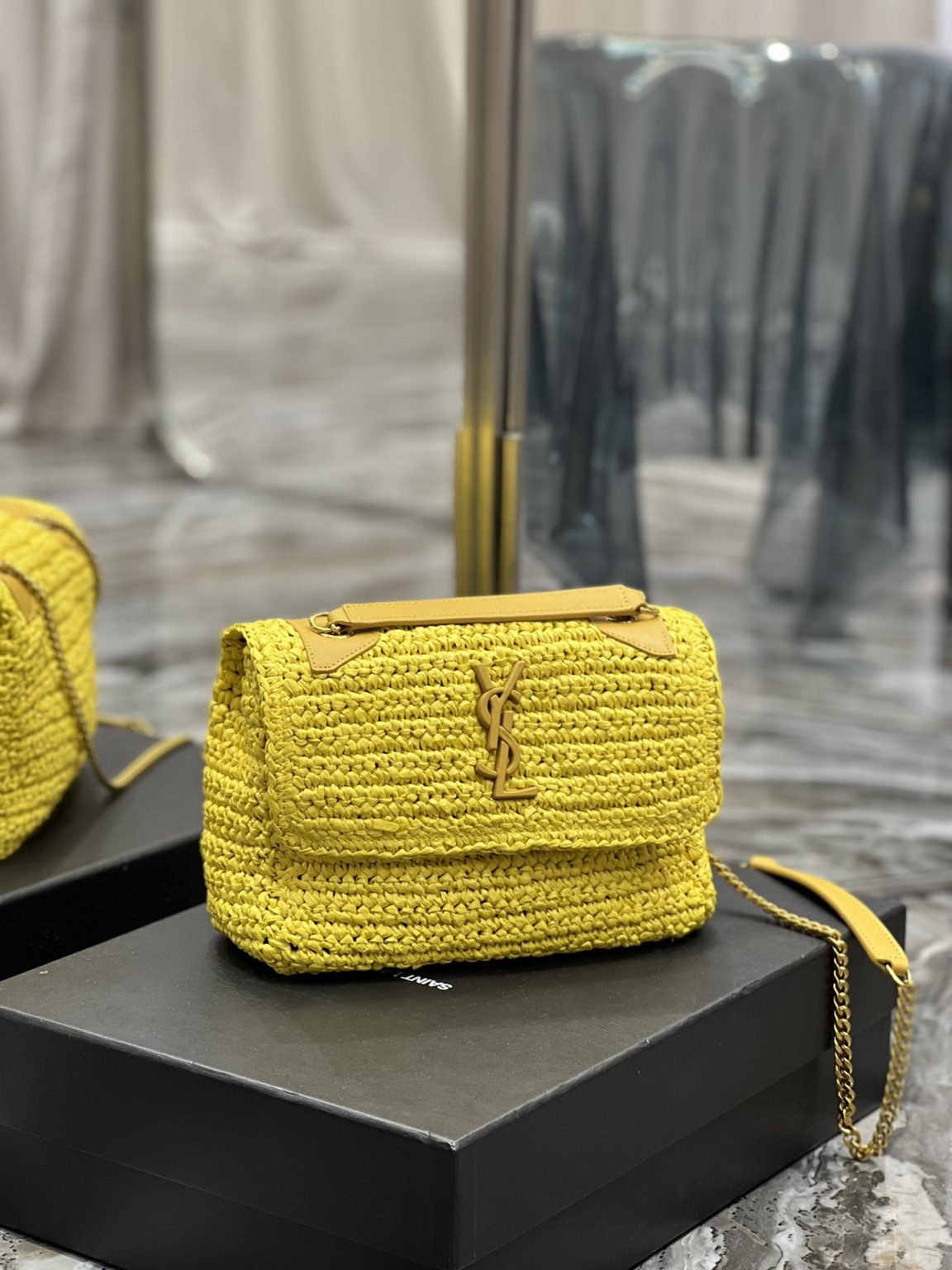 Saint Laurent Niki Baby Chain Bag Yellow For Women, Women’s Bags 8.2in/21cm YSL