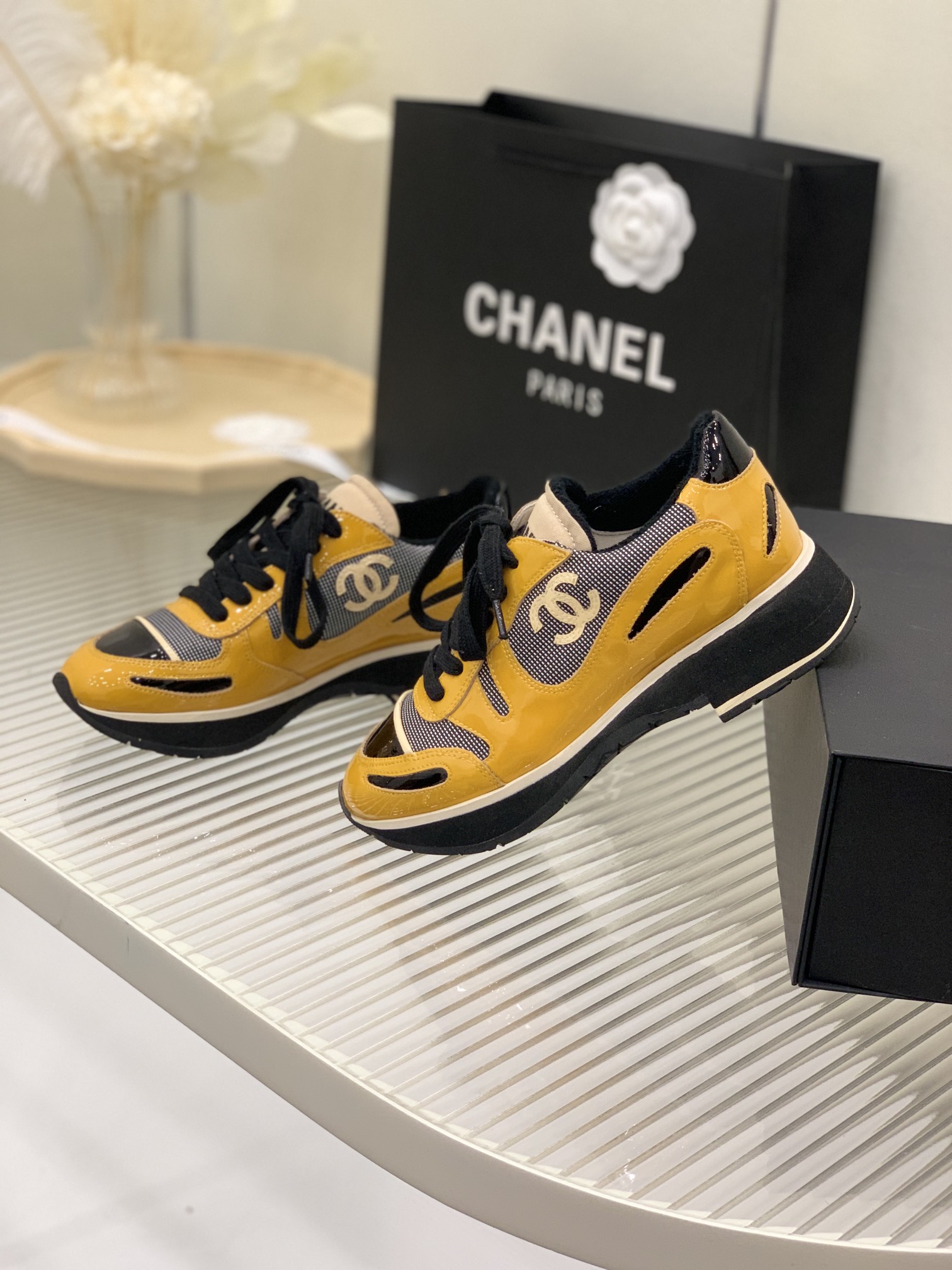 Chanel Women’s Vintage Sneakers Yellow For Women