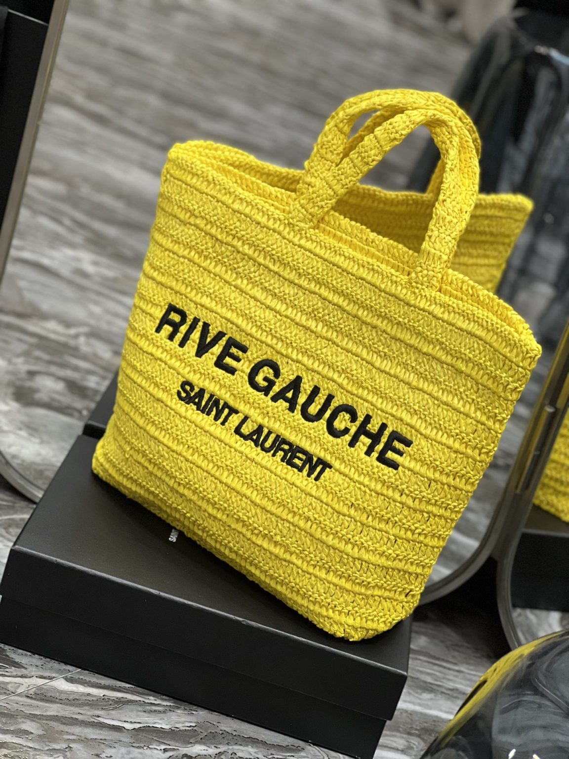 Saint Laurent Rive Gauche Supple Tote Bag Yellow For Women, Women’s Bags 15in/38cm YSL