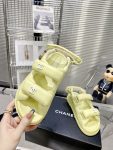 Chanel Women’s Sandals With Chanel Logo Yellow For Women