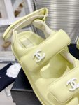 Chanel Women’s Sandals With Chanel Logo Yellow For Women