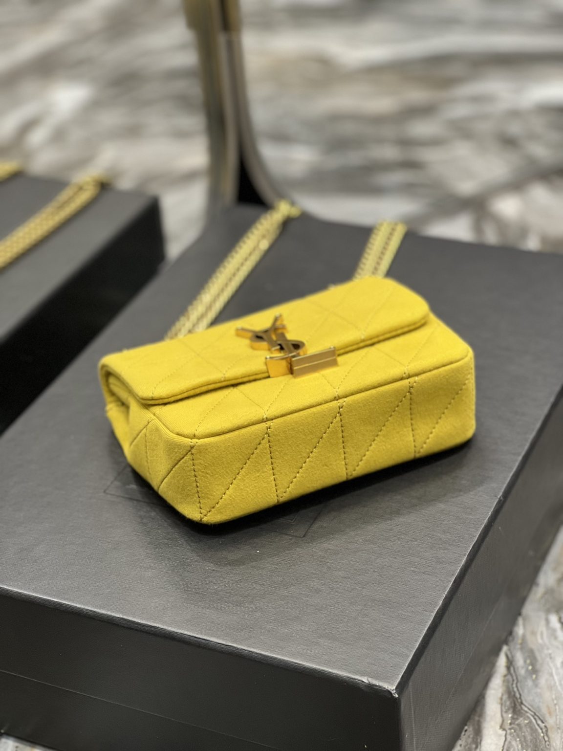 Saint Laurent Jamie Mini Chain Bag Yellow For Women, Women’s Bags 6.9in/17.5cm YSL