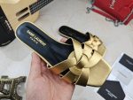 Saint Laurent Women’s Tribute Flat Mules Gold For Women YSL