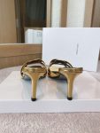 Saint Laurent Women’s Tribute Heeled Mules Gold For Women YSL