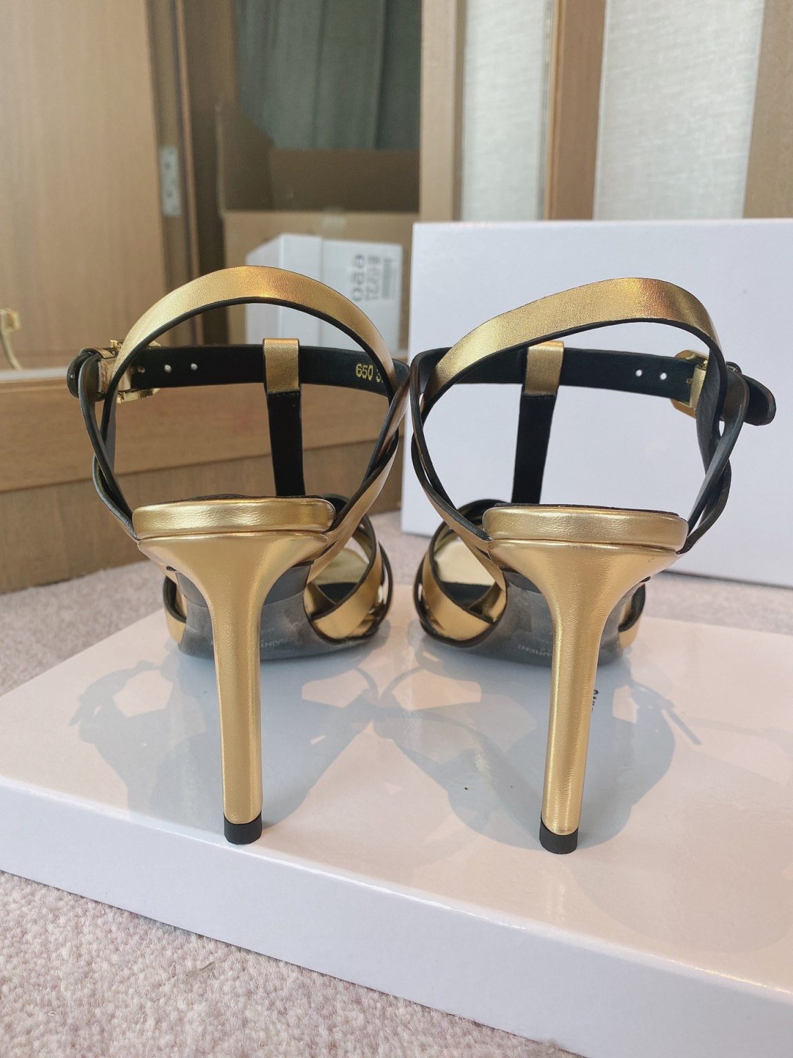 Saint Laurent Women’s Tribute Sandals Gold For Women YSL