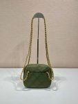 Vintage Chain Rhombus Bag Brown/ Green Khaki For Women 7.5 in / 19 cm