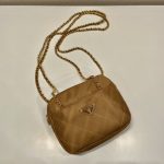 Vintage Chain Rhombus Bag Brown/ Green Khaki For Women 7.5 in / 19 cm