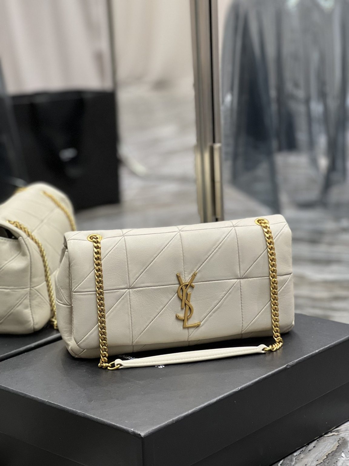 Saint Laurent Jamie Medium Chain Bag White For Women, Women’s Bags 9.8in/25cm YSL