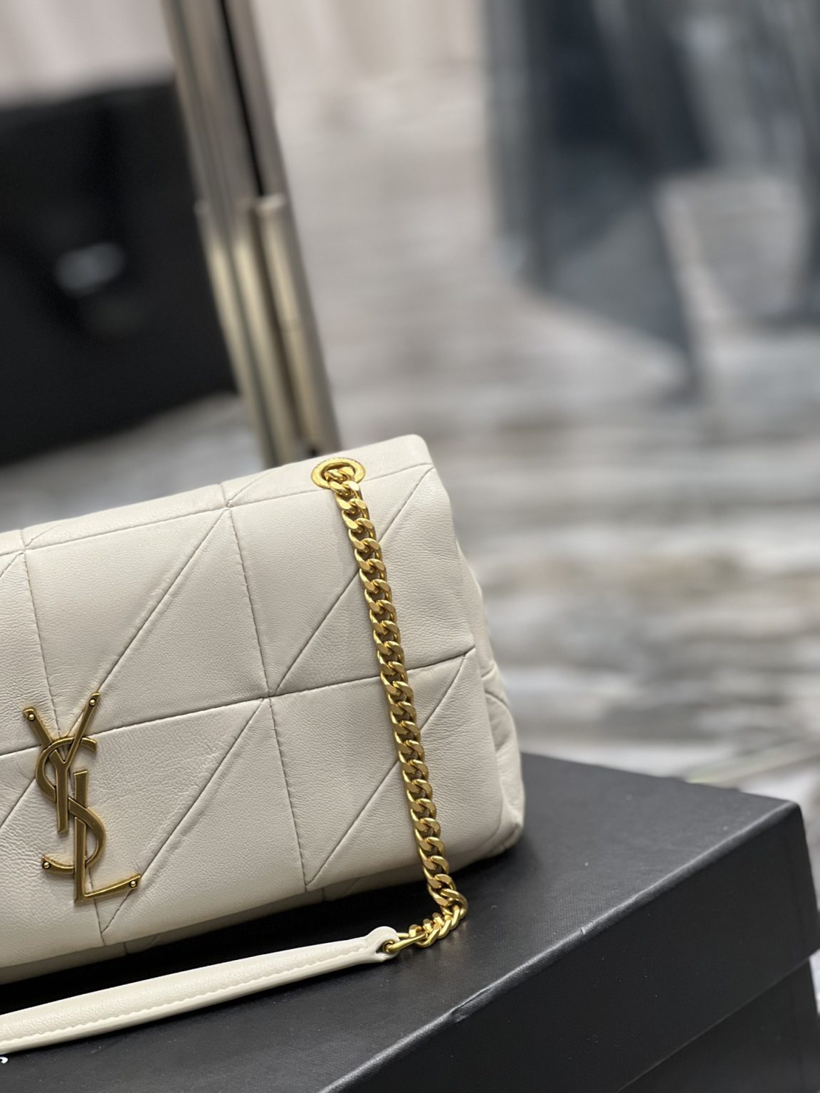 Saint Laurent Jamie Medium Chain Bag White For Women, Women’s Bags 9.8in/25cm YSL