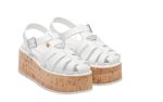 Prada Wedge Platform Sandals White For Women 2.9 in/ 7.5cm 1X853M_3LLP_F0009_F_B075