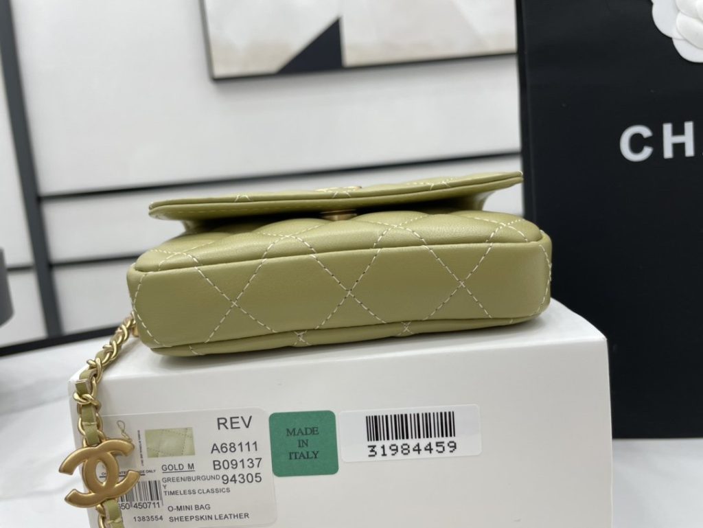 Chanel Mini Flap Bag Green For Women, Women’s Bags 12.5cm