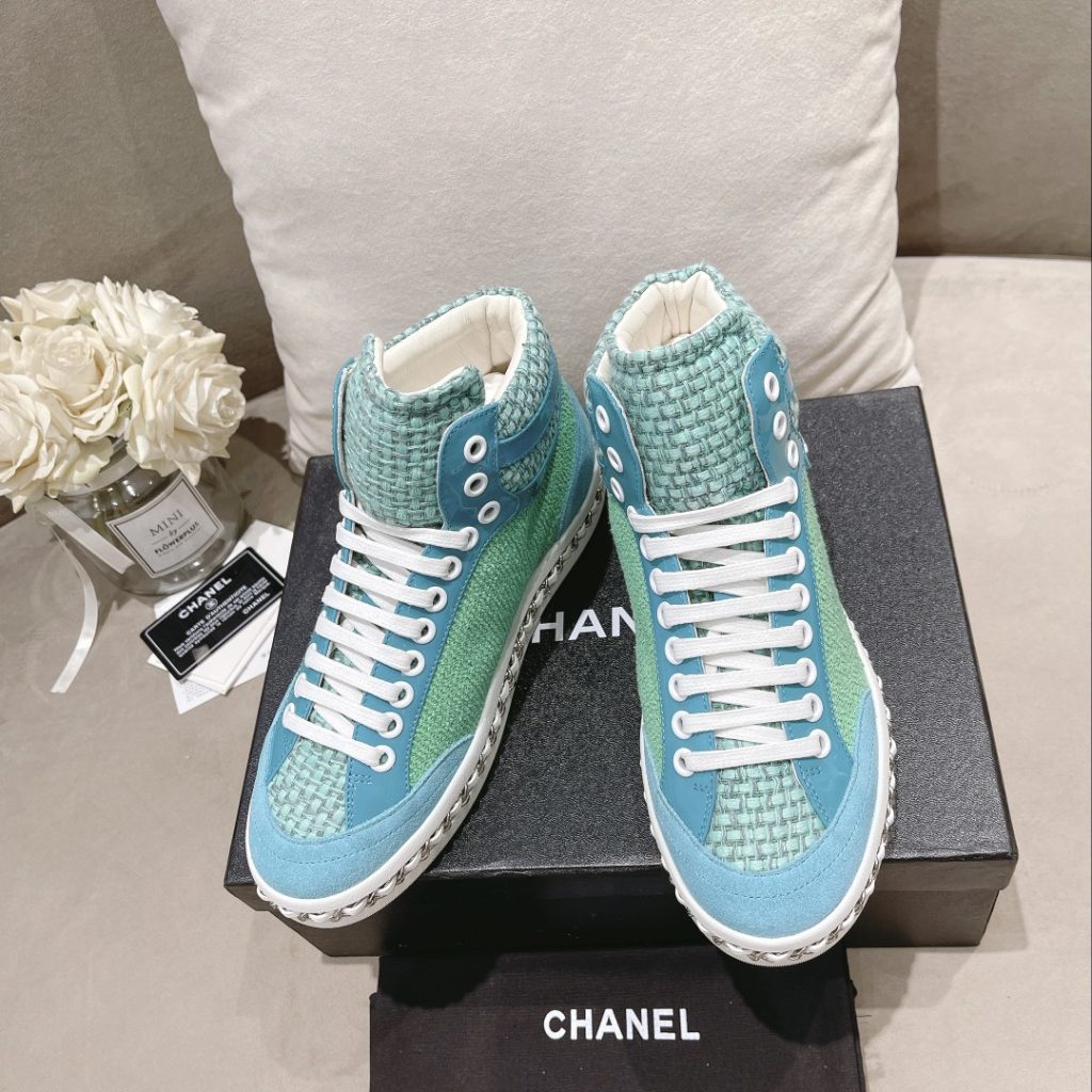 Chanel Women’s Schuhe Sneaker Green And Blue For Women