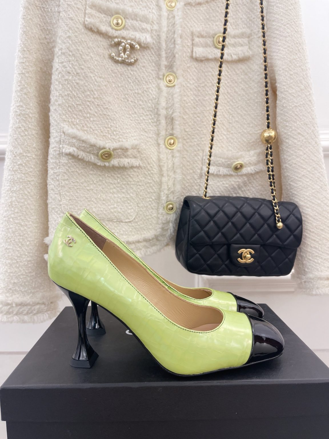 Chanel Women’s Pump & Grosgrain Green For Women