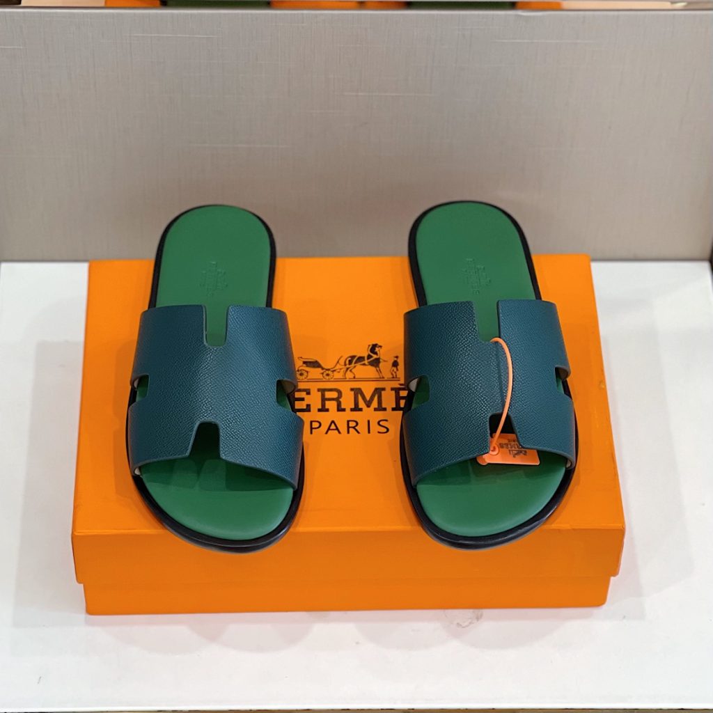 Hermes Izmir Sandal Dark Green For Men