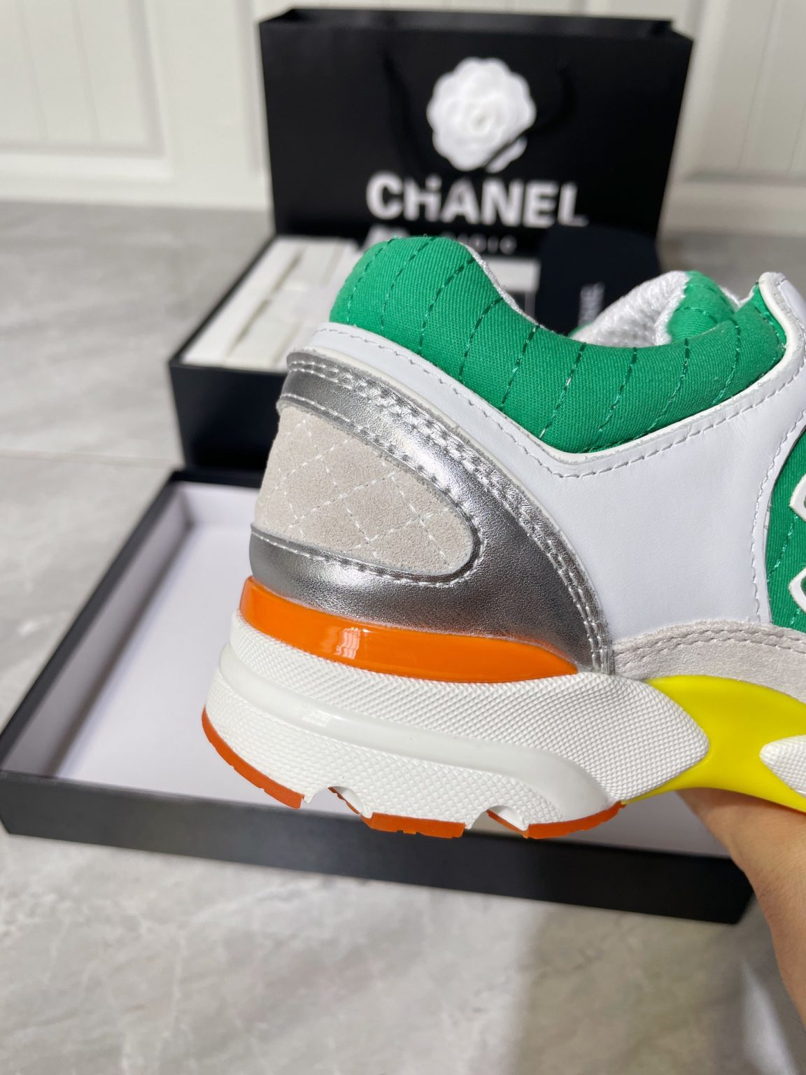 Chanel Women’s Sneakers In Fabric Green For Women