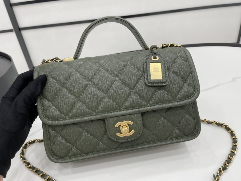 Chanel AS3653 22K Bag Dark Green For Women, Women’s Bags 9.8in/25cm