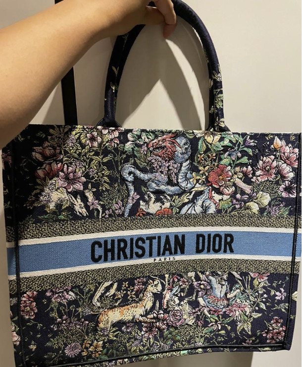 Christian Dior Large Dior Book Tote Blue Multicolor Bag For Women M1286ZRUV_M962- 16.5 Inches/ 42 Cm