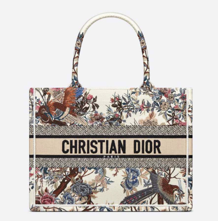 Christian Dior Medium Dior Book Tote Latte Multicolor Bag For Women M1296ZRWD_M941- 14 Inches/ 36 Cm