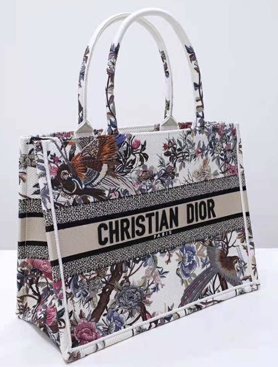 Christian Dior Medium Dior Book Tote Latte Multicolor Bag For Women M1296ZRWD_M941- 14 Inches/ 36 Cm