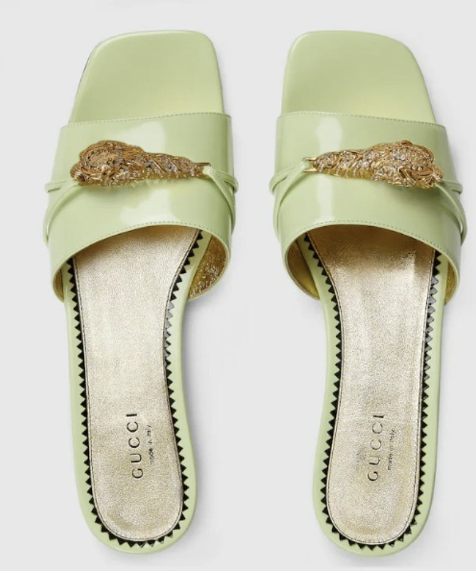 Slide Sandal With Hardware Light Green For Women 750509 CLG00 3801