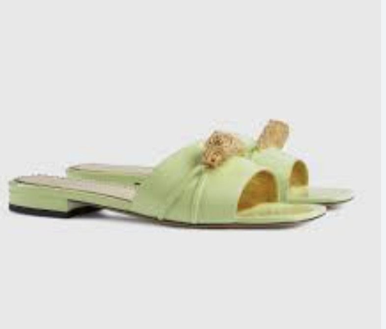 Slide Sandal With Hardware Light Green For Women 750509 CLG00 3801