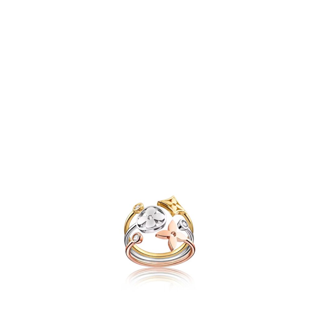 Louis Vuitton Idylle Blossom Ring, 3 Golds And Diamonds For Women- Q9F15Z