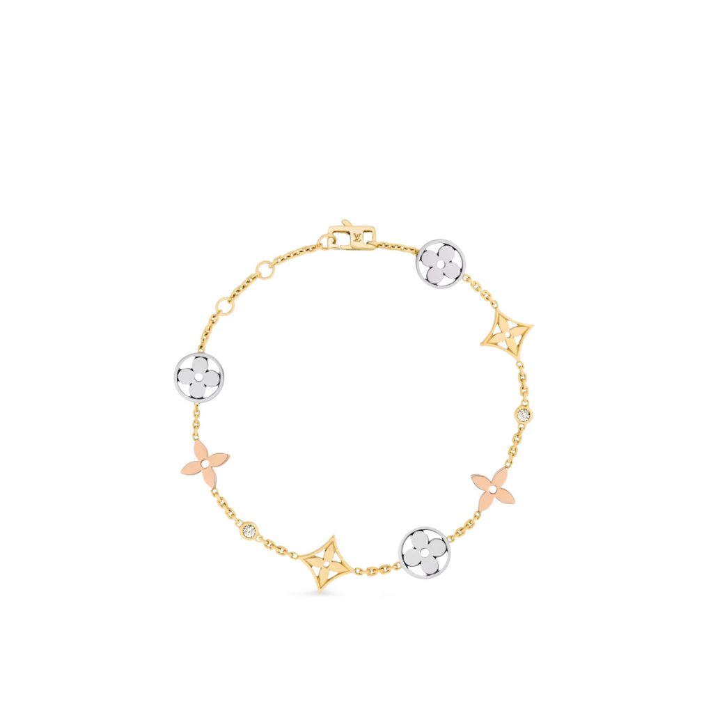 Louis Vuitton Idylle Blossom Bracelet, 3 Golds And Diamonds For Women- Q95286