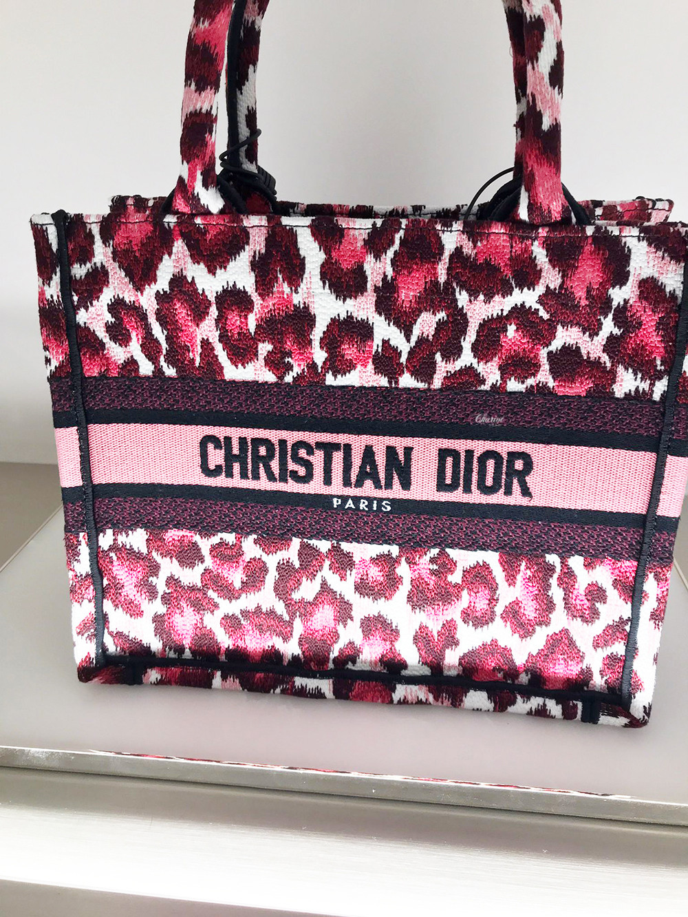 Christian Dior Small Dior Book Tote Bag Burgundy Multicolor For Women M1265ZRHM_M974- 10.5 Inches/ 26.5 Cm