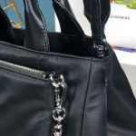 Zip Pocket Chain Tote Bag Tessuto In Black For Women 11in/ 28cm